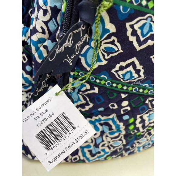 Vera Bradley Ink Blue Women\'s Floral Campus Backpack SKU 6098